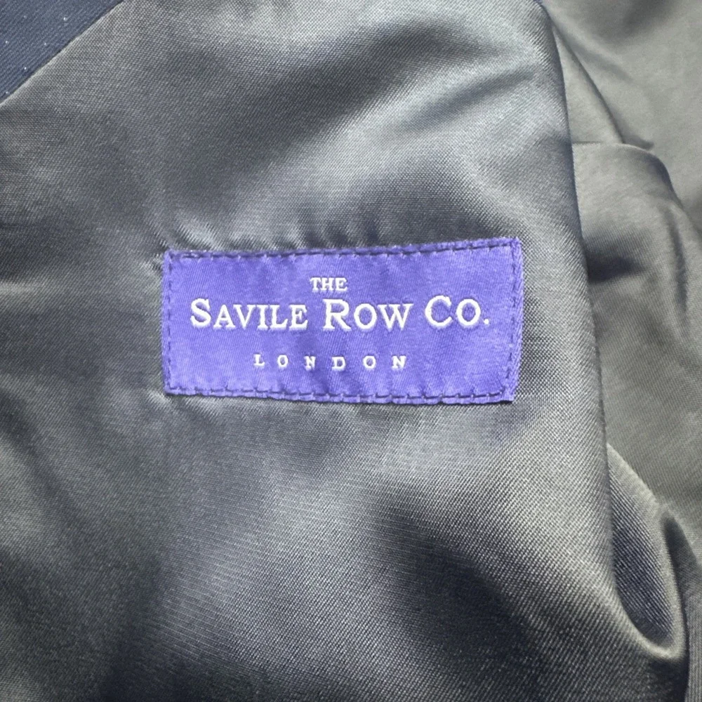 Savile Row Tip Off‎ Blazer Sport Coat Suit Jacket Size 42R Navy Blue Polka Dots